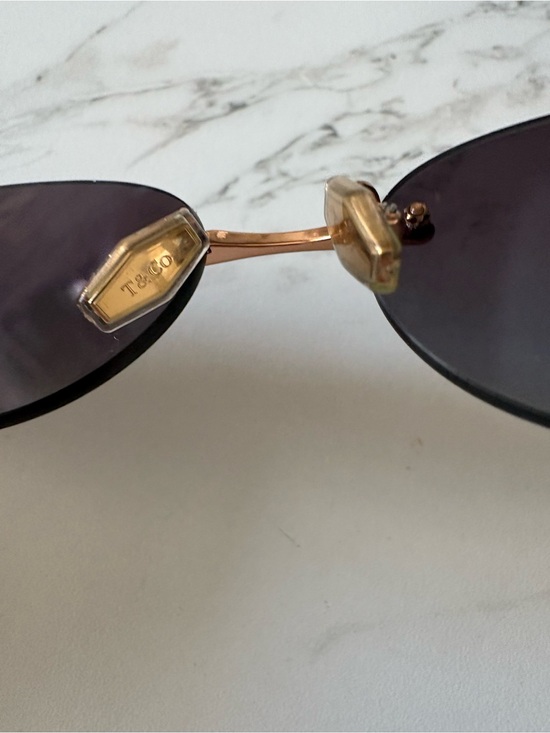 Tiffany & Co. Oval Rimless Sunglasses in Black and Gold-Tone TF3104D main image 6